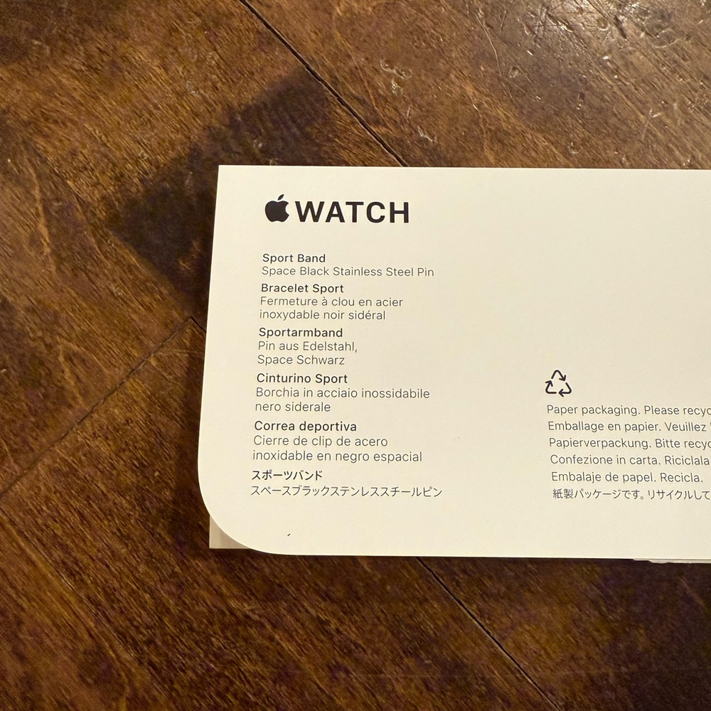 Apple Watch Sport Band Black S/M 42MM - Picture 4 of 7